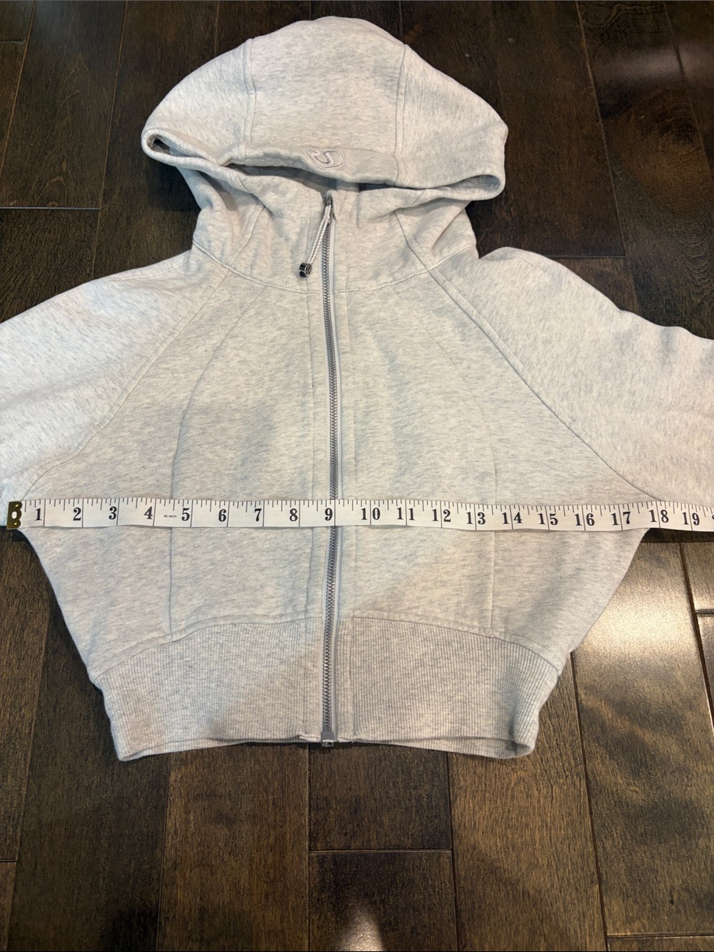 Lululemon Cropped Zip Hoodie in Light Gray - Women's Active Top - Picture 13 of 13